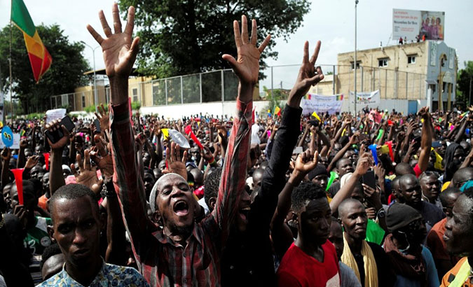 Protests in Bamako, Mali, July 23, 2020.