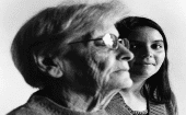 Haydee Vallino (L) with her granddaughter Maria Jose (D) in Buenos Aires, Argentina