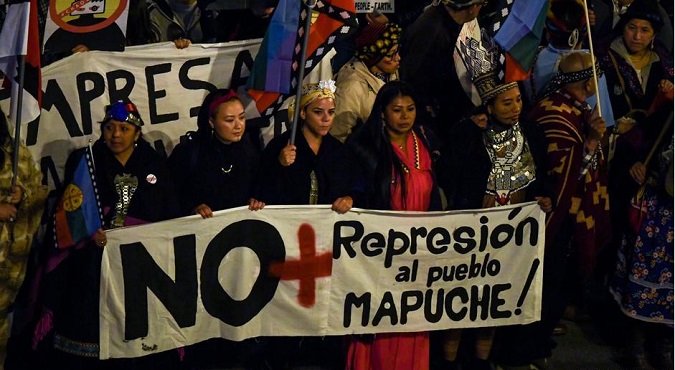 Mapuche activists demand no more repression against them.