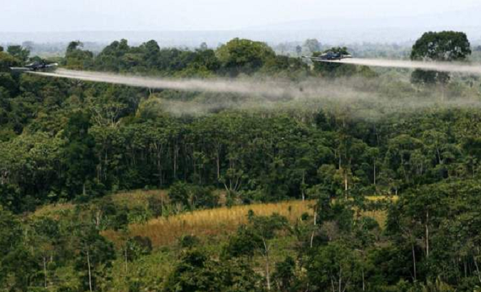 Aerial use of glyphosate in Colombia.
