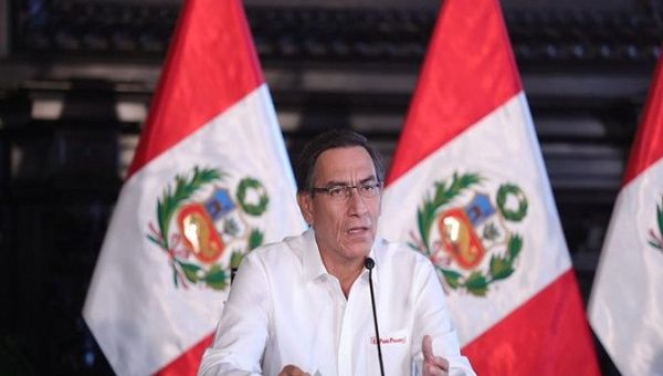 Martin Vizcarra at a press conference, Lima, Peru, August 21, 2020.