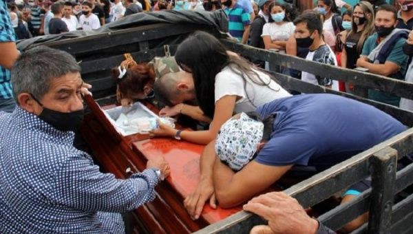 Funeral of the victims of the massacre in Samaniego, Nariño, Colombia, August 16, 2020. 