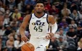 Donovan Mitchell at a game against Denver Nuggets in Florida, U.S., August 20, 2020.