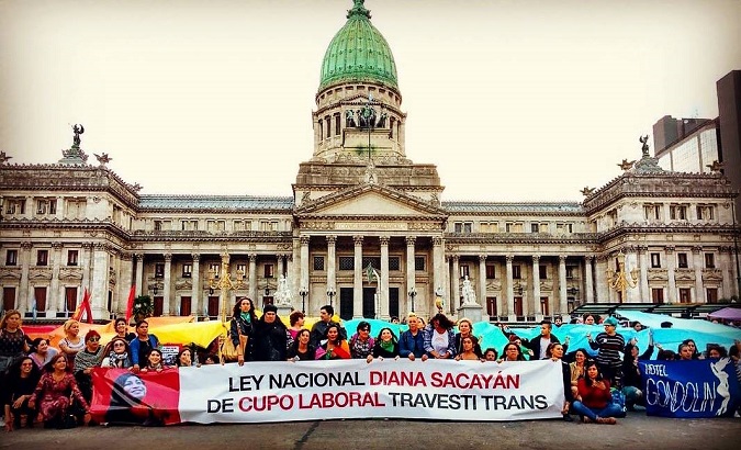 LGBTQ+ members demand their labor rights in Buenos Aires, Argentina