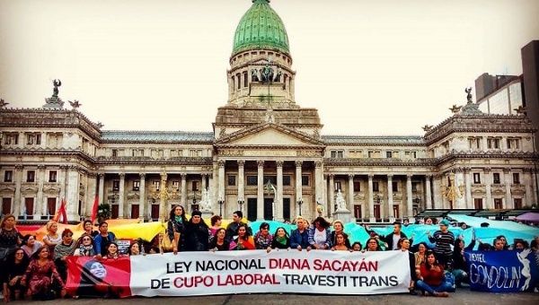 LGBTQ+ members demand their labor rights in Buenos Aires, Argentina 