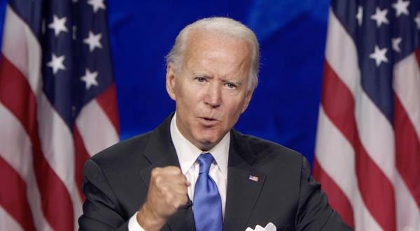 Joe Biden speaking during the final night of the 2020 Democratic National Convention in Milwaukee, Wisconsin, USA. August 20, 2020.
