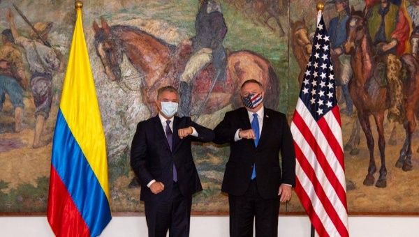 Colombian President Ivan Duque meets with U.S. Secretary of State Mike Pompeo. September 19, 2020.