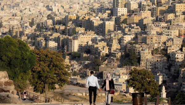  Local tourists visit the citadel of Amman, Jordan, 27 September 2020.