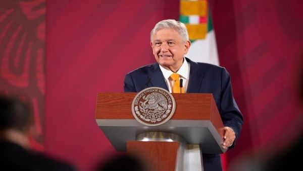 President Lopez Obrador at the National Palace, Mexico City, Mexico, October 5, 2020.