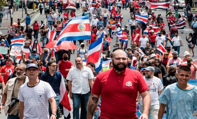 Demonstration against the government's agreement proposal with the IMF, San Jose, Costa Rica, Sept. 30, 2020.