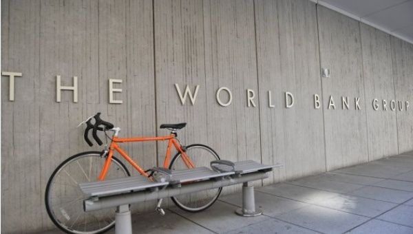 Photo taken on Sept. 12, 2012 shows the logo of the World Bank headquarters in Washington D.C., capital of the United States.