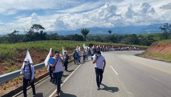 FARC Party Members March to Bogota, Colombia, Oct. 22. 2020 