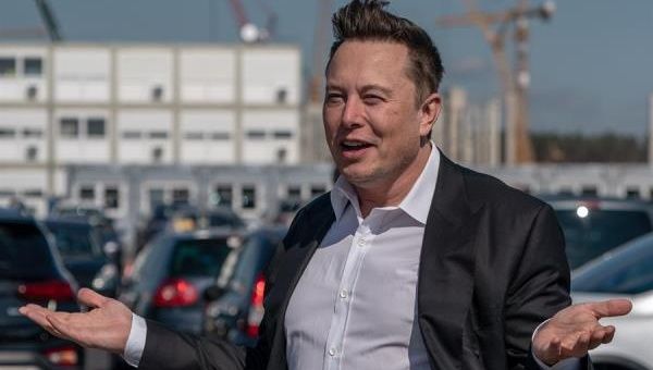 Tesla and SpaceX CEO Elon Musk arrives for a statement at the construction site of the Tesla Giga Factory in Gruenheide near Berlin, Germany. September 03, 2020. 
