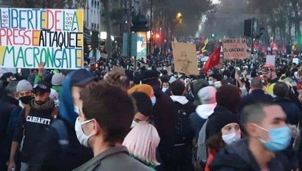 Protests against the Global Security Law, Paris, France, Dec. 5, 2020.