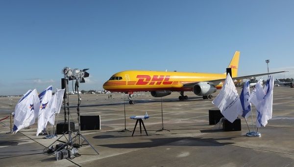 A jet-liner operated by international courier company DHL carrying over 100,000 doses of the First batch of Pfizer vaccines lands at Ben Gurion Airport near Tel Aviv, Israel, 09 December 2020.