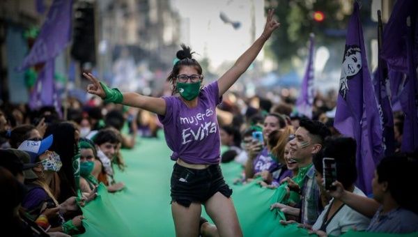 Rally in favor of legal, safe, and free abortion, Buenos Aires, Argentina, Dec. 10, 2020.