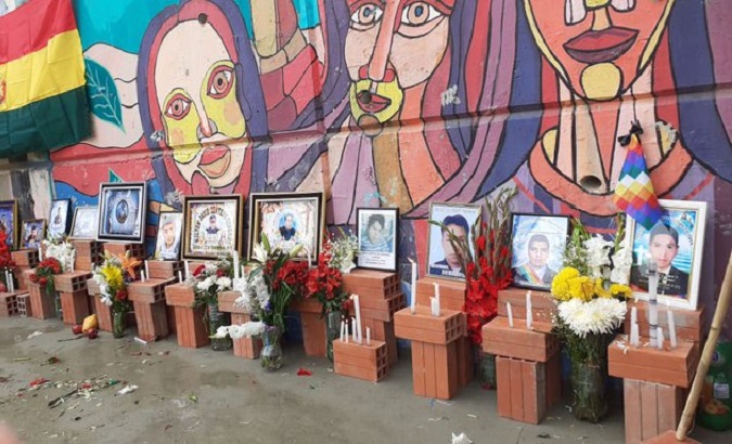 Photos of those who lost their lives due to the actions of the U.S.-backed interim government, Bolivia, 2020.