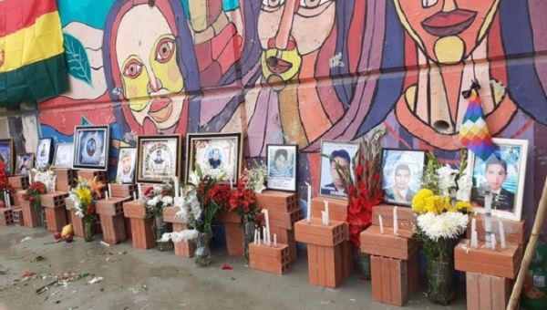 Photos of those who lost their lives due to the actions of the U.S.-backed interim government, Bolivia, 2020.