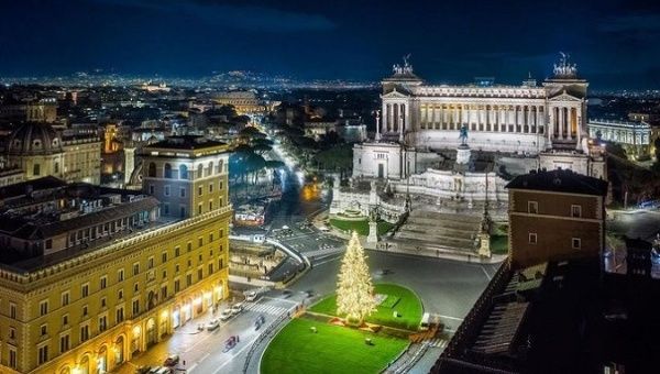 Image of Rome at night, Dec. 22, 2020. 