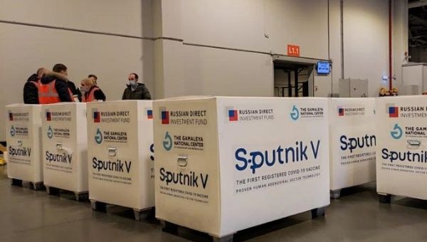 Russian COVID-19 vaccines about to be loaded on a plane to Argentina, Dec. 23, 2020. 