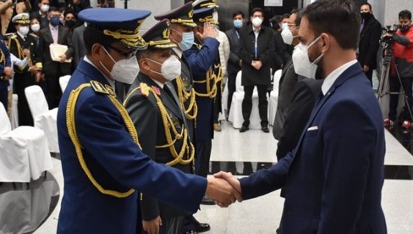 The swearing-in ceremony for the new military command, La Paz, Bolivia, Dec. 29, 2020.