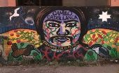 Mural dedicated to Camilo Catrillanca, Chile, 2019.The sing reads, "Catrillanca, murdered by the State"