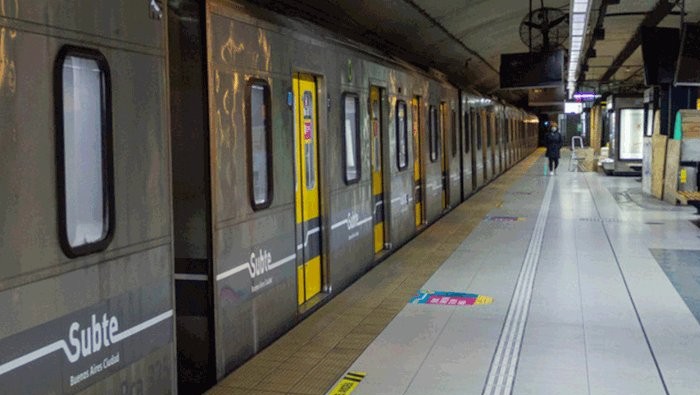 Services on Buenos Aires subway lines are stopped due to a transport workers' strike.