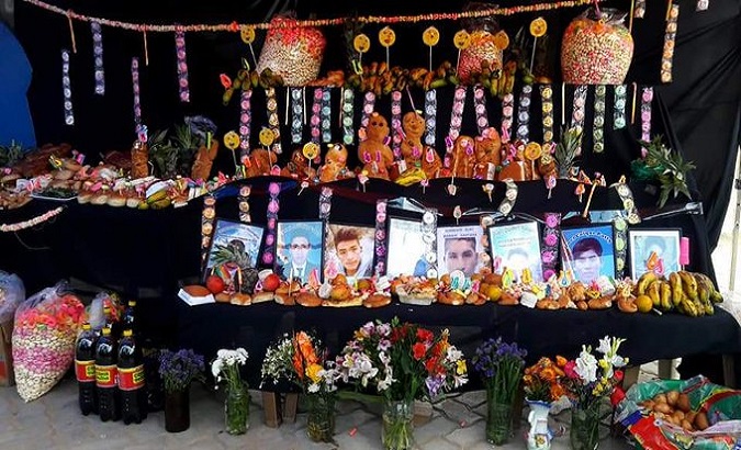 Traditional offerings in memory of victims of state terrorism, El Alto, Bolivia, Nov. 1, 2020.