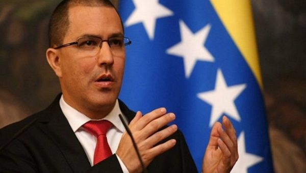 Foreign Affairs Minister Jorge Arreaza, Caracas, Venezuela.