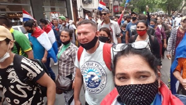 Social organizations protesting, Paraguay, March 23, 2021.