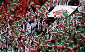 Citizens take part in a patriotic rally, Iran.