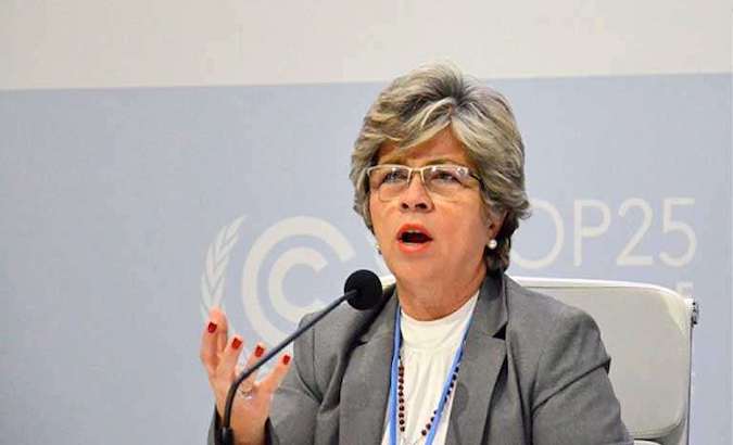 Former Water Resources Minister Maria Pinckert, Bolivia.
