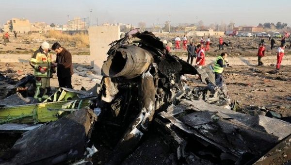 Debris of the Boeing 737, Tehran, Iran, Jan. 8, 2020.