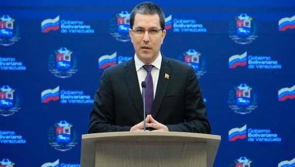 Foreign Affairs Minister Jorge Arreaza, Caracas, Venezuela, April 6, 2021.