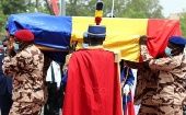 Coffin of President Idriss Deby Itno during the state funeral in N