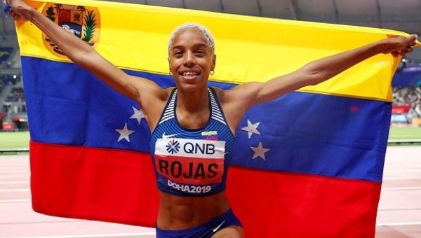 Yulimar Rojas received official recognition from Guinness World Records Tuesday for setting the world record for the farthest indoor triple jump (15.43 meters) in 2020.