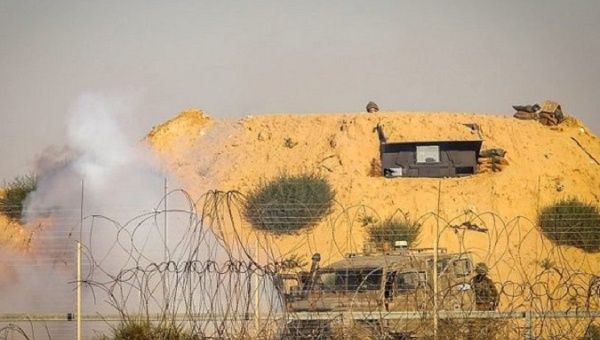 The Israeli occupation forces in the east of Khan Yunis, Gaza Strip, April 27, 2021.