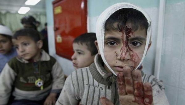 Children in a hospital after Israel's bombings to Gaza Strip, Palestine, May 11, 2021. 