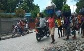 People walking down the streets, Haiti