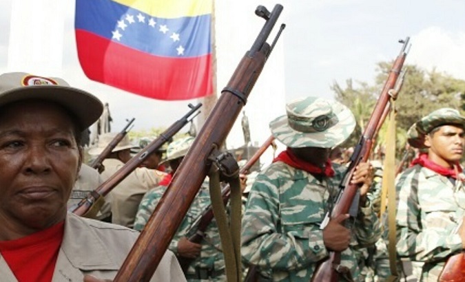 Bolivarian Militia in a training exercise, 2020.