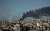 Smoke rising from sites bombed by Israel in Gaza, July 26, 2021.
