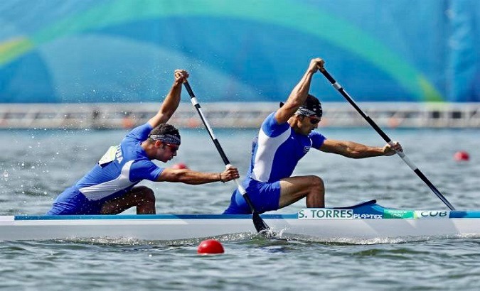 Cuba’s canoeists Serguey Torres and Fernando Jorge, Tokyo, Japan, August 2, 2021.