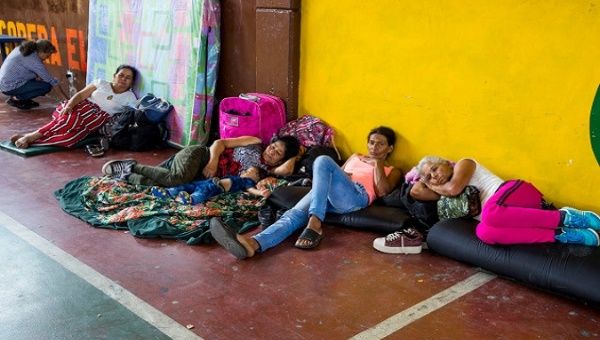 Displaced people at a shelter, Ituango, Colombia. 