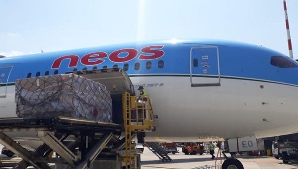 The international freight company Vector and Neos airline are set to transport the shipment, due to fly on August 23.
