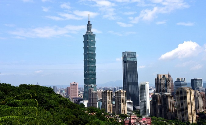 Taipei 101 skyscraper in Taipei, Taiwan, China, July 21, 2019.