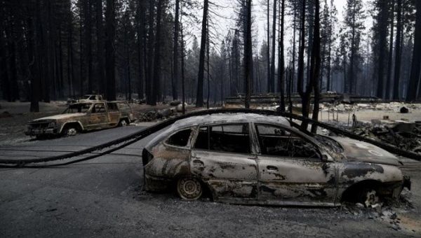 Debris left by fire, Caldor, California, Aug. 23, 2021.