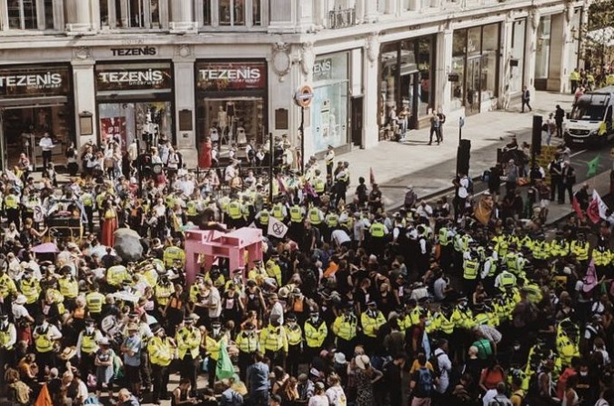 Environmental protest group Extinction Rebellion has set 4 days of protests in London this week, ahead of the  COP26 global climate summit in Glasgow, Scotland.