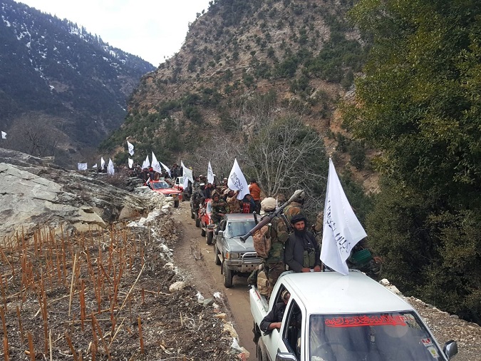Taliban troops head to Panjshir valley on August 30, 2021.