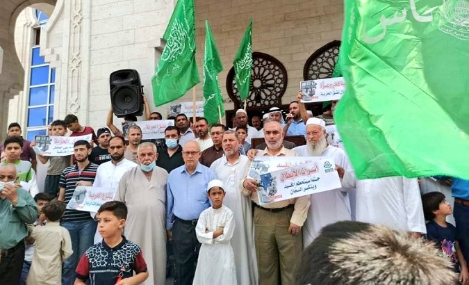 Palestinians took part in a vigil in Beit Lahia, Gaza, Sept. 10, 2021.