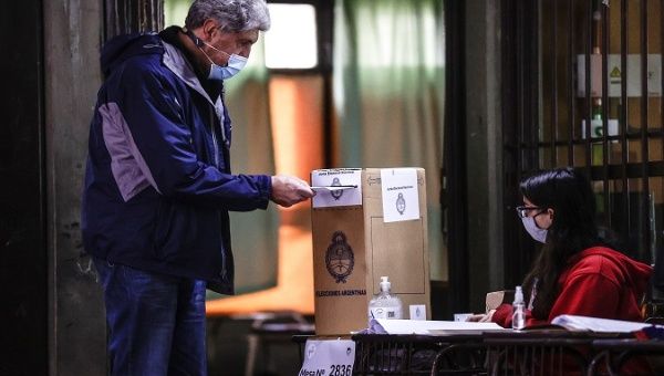 A man casts his vote, Buenos Aires, Argentina, Sep. 12, 2021.
